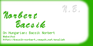 norbert bacsik business card
